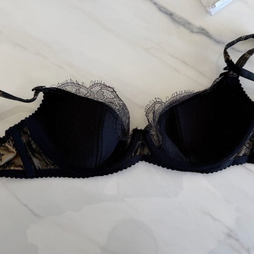 Agent Provocateur bra Uk 32D black and brown silk like new