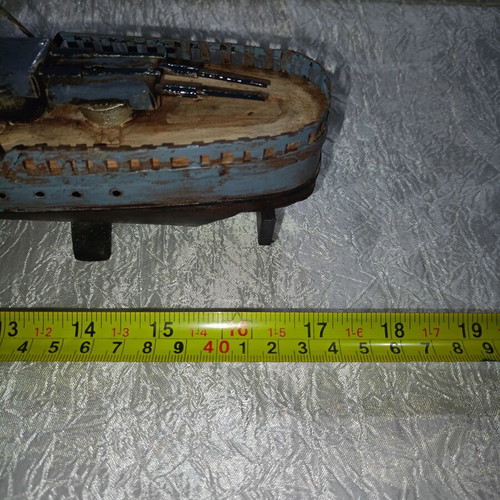 Metal ship handmade collectible used