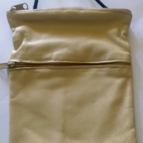 Crossbody bag new, small faux leather beige