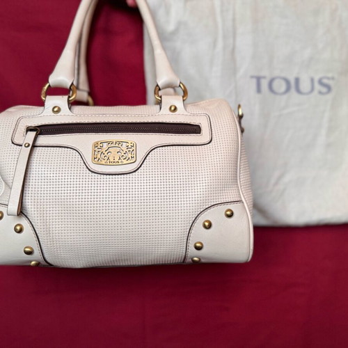 Tous leather cream tote bag like new, gold details