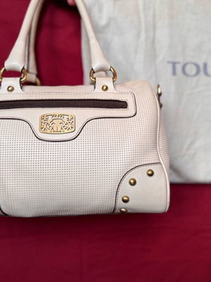 Tous leather cream tote bag like new, gold details