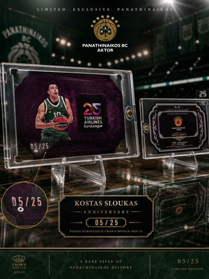 Kostas Sloukas Anniversary Panini EuroLeague Crown Royale 2024-25 Card new