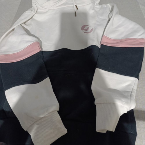 District women's set used, black and gray crop-top hoodie and leggings size M