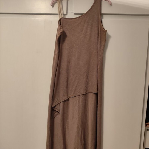 Women's beige maco top, like new, short front long back
