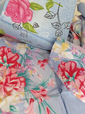 Flannel double bed sheet set with elastic new, 100% cotton