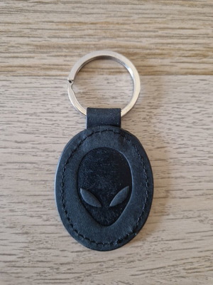 Alienware keychain, black, leatherette