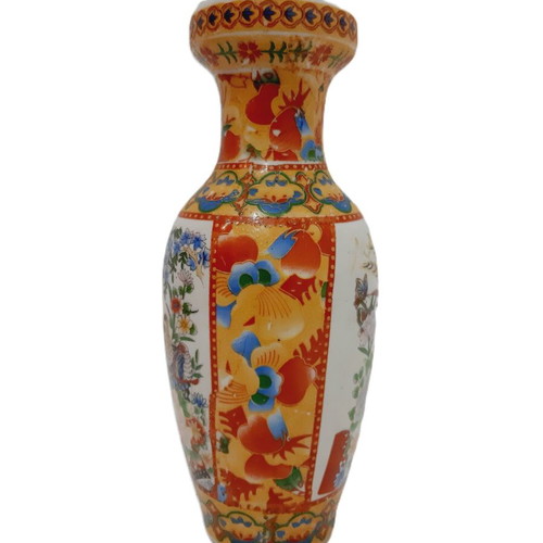 Chinese porcelain vase handpainted with birds and flowers, like new