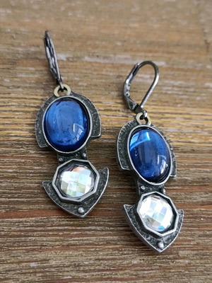 Women's iridescent stainless steel dangle earrings, new