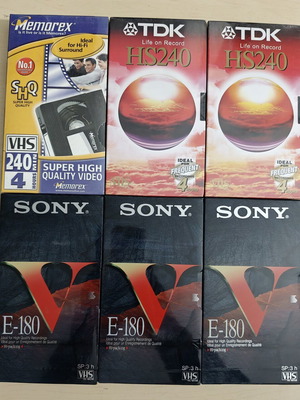 Sony VHS video cassettes new sealed, pack of 6 pieces
