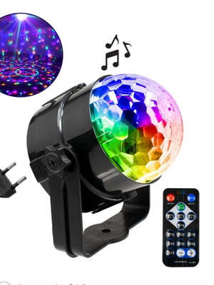 LED Party Disco Ball Multicolor RGB 15W with Sound Control New