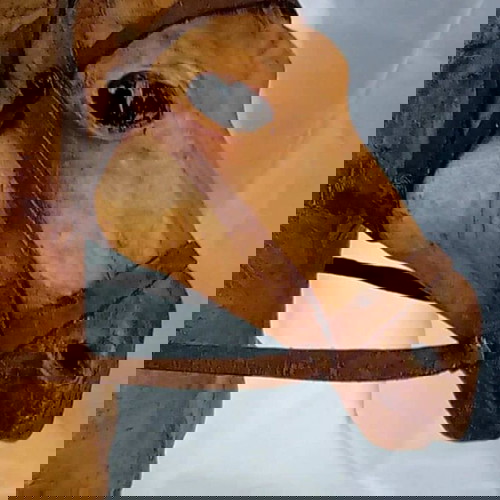 Vintage Handmade Leather Horse like new 54x44cm