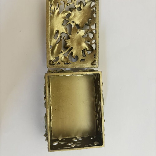 Decorative metal box with rhinestones like new, vintage style