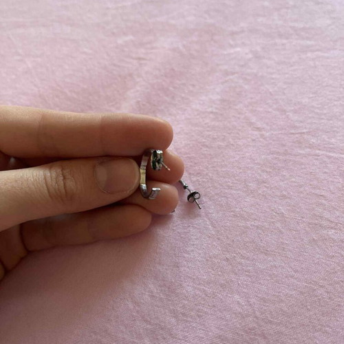 Silver hoop earrings like new