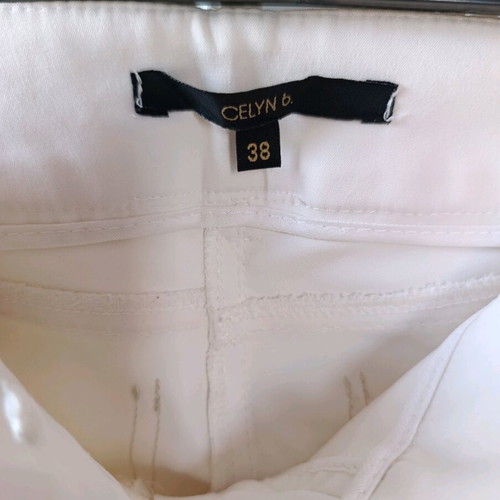 Celyn B Premium White Satin Pants like new, size XS–S, made in Italy