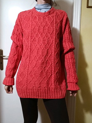 Coral cotton sweater H&M like new, size L-XL
