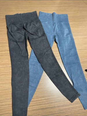 Shein leggings set of 2 like new, black and blue, size S