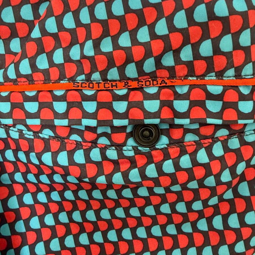 Scotch & Soda men's swim shorts used, size Large, blue and red