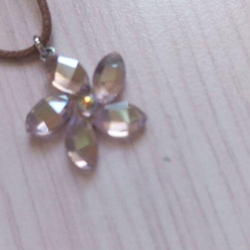 Swarovski women's necklace, brown and pink