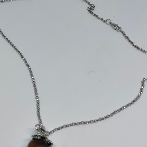 Tiger's Eye Pendant with Silver Dragon like new