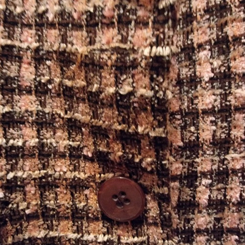 Linwa Vintage single-button checked jacket like new, brown and pink, size 4XL