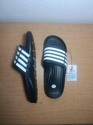 Ocean Addicts slides sandals black with white stripes