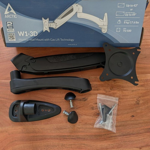 Arctic W1-3D Monitor Wall Mount with Gas Lift Arm