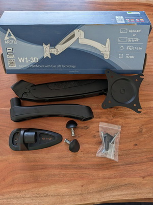 Arctic W1-3D Monitor Wall Mount with Gas Lift Arm