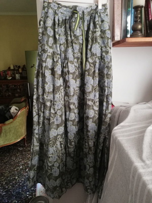 Lieblingsstuck green floral skirt used, cotton with pockets