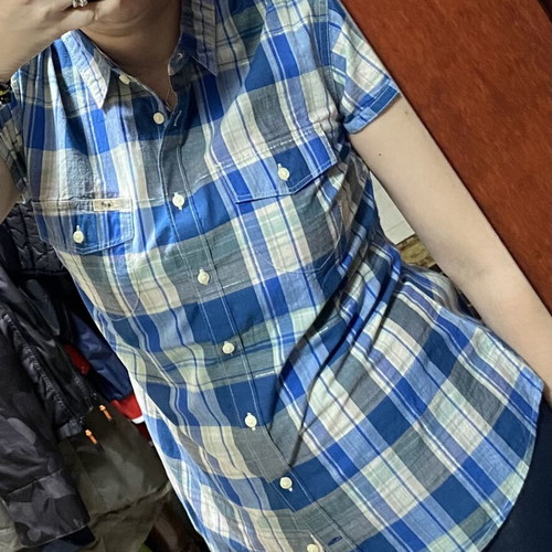 Lee women's checked shirt like new, size M, white and blue