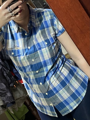 Lee women's checked shirt like new, size M, white and blue