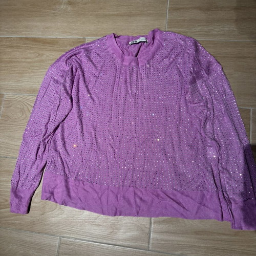 Top with fine knit and rhinestones Zara size M like new, pink