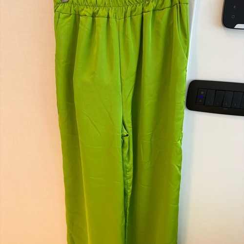 Satin green set shirt and pants one size fits up to large
