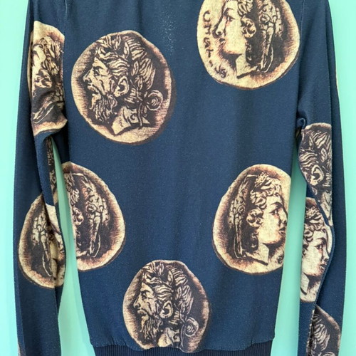 Dolce & Gabbana cardigan used with coin print, dark blue