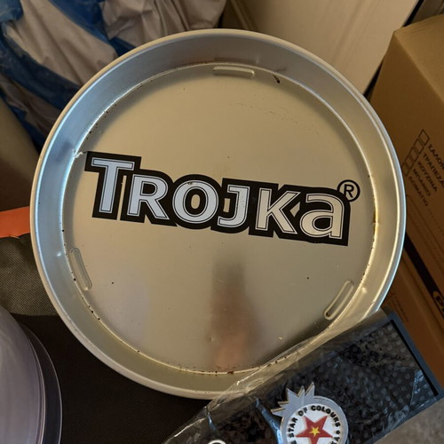 Trojka set of 3 items like new: ice bucket, serving tray, rubber band