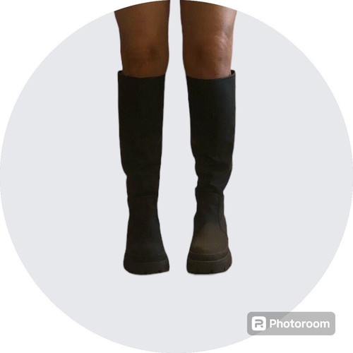 Boots type galoshes new, khaki knee-high