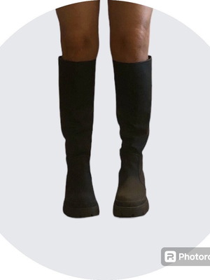 Boots type galoshes new, khaki knee-high