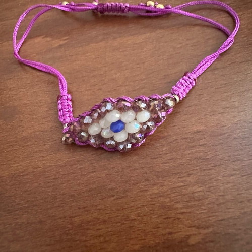 Purple Evil Eye Hand Bracelet like new