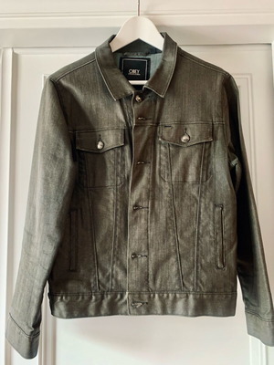 Obey waxed jean jacket used, green, size M
