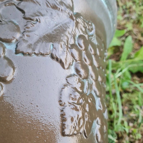 Ceramic planter used with embossed design