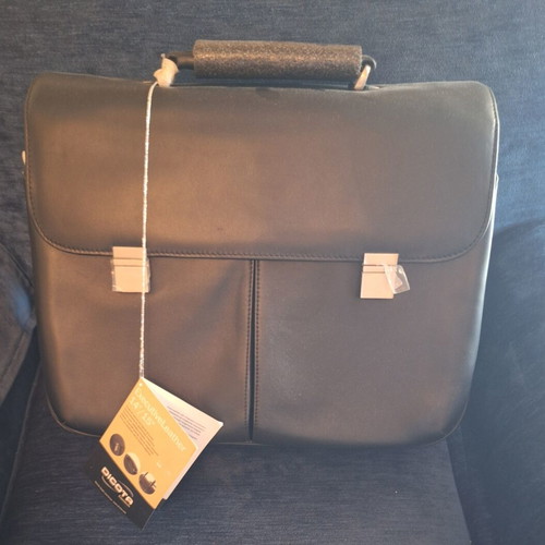 Dicota Classic Executive Leather Laptop Briefcase new, black