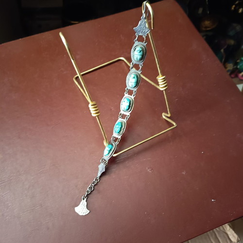 Egyptian bracelet with stones, like new, turquoise and silver