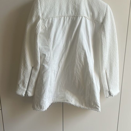 Linen biker jacket Zara M like new, white, silver buttons and zipper