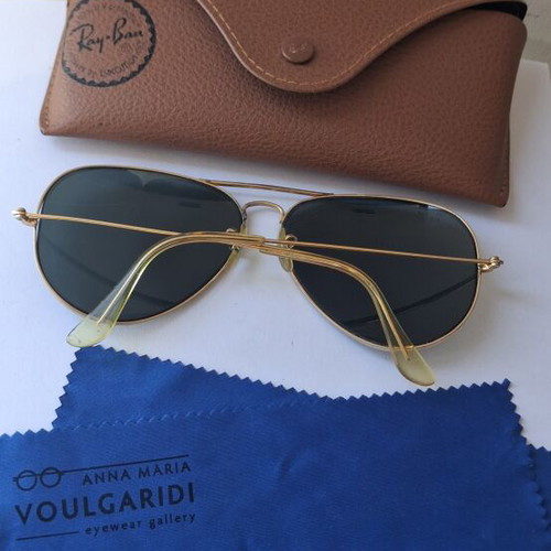 Ray Ban vintage large aviator sunglasses, black and gold