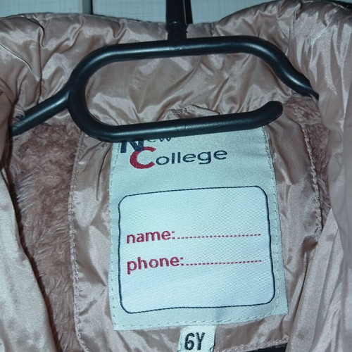 New College Girls' Winter Jacket 6Y Like New Pink