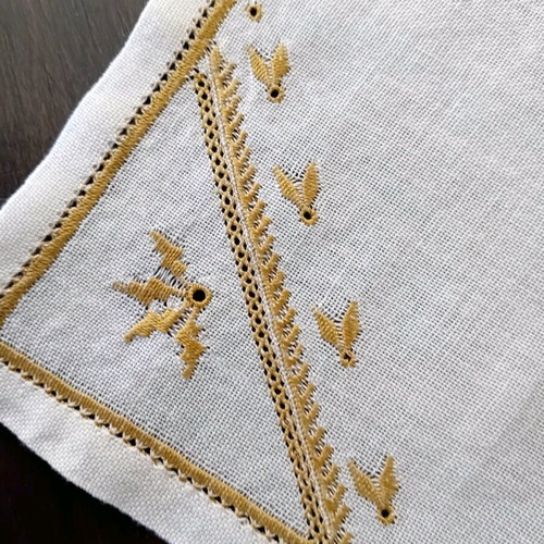 Package of four small handmade Karsanika embroideries like new