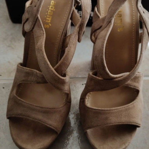 Adam's Shoes suede high-heeled sandals new, size 36, nude