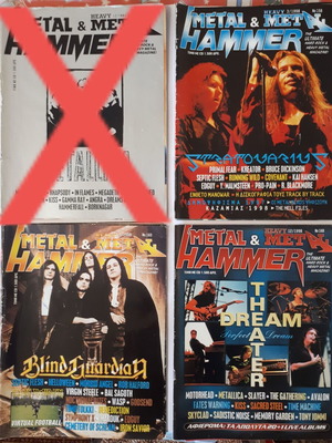 Metal Hammer magazines used, issues 158, 160, 168 from 1998