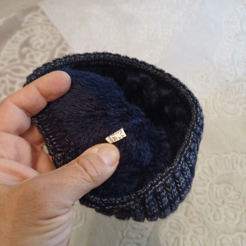 Knit cap new one size dark blue color