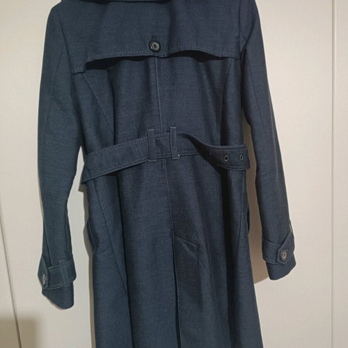 Zara blue trench coat like new with pockets and belt