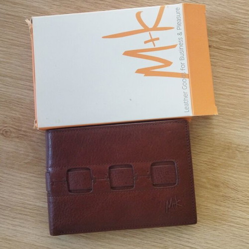 Men's leather wallet new, brown